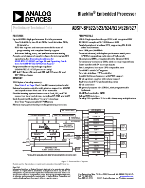 ADSP-BF525KBCZ-6A Datasheet PDF Analog Devices