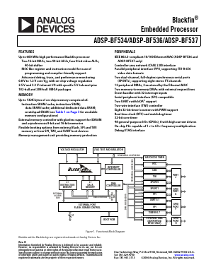 ADSP-BF534BBCZ-5B Datasheet PDF Analog Devices