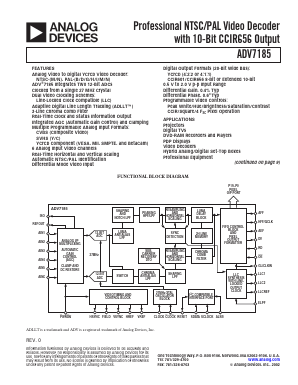 ADV7185 Datasheet PDF Analog Devices