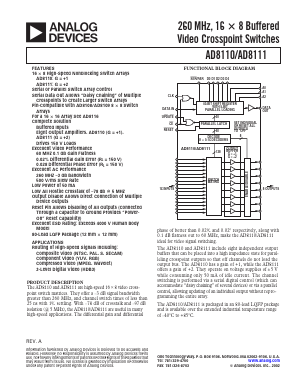 AD8111 Datasheet PDF Analog Devices