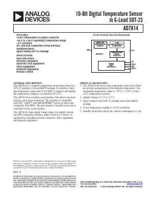 AD7814ART-REEL Datasheet PDF Analog Devices