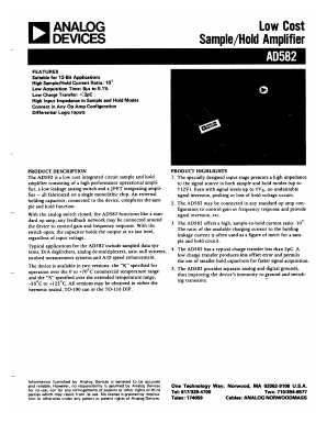 AD582SD/883B Datasheet PDF Analog Devices