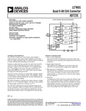 AD7226KP-REEL Datasheet PDF Analog Devices