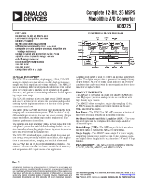 AD9225ARSZ Datasheet PDF Analog Devices