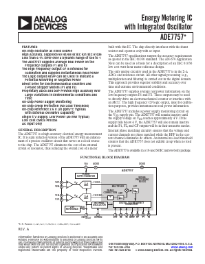 ADE7757ARN-REF Datasheet PDF Analog Devices