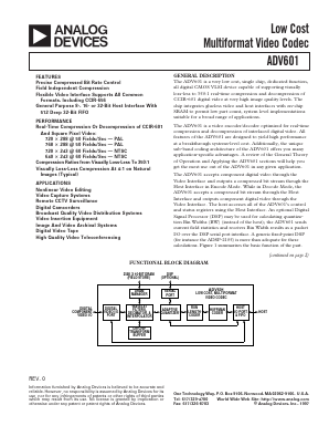 ADV601 Datasheet PDF Analog Devices