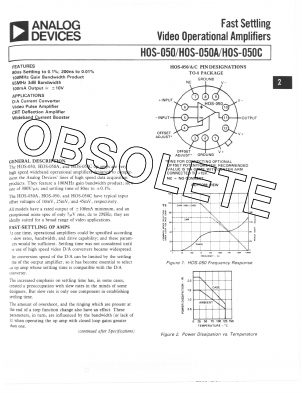 HOS-050 Datasheet PDF Analog Devices