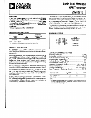 SSM-2210 Datasheet PDF Analog Devices