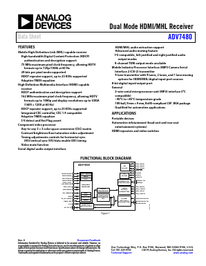 ADV7480WBBCZ Datasheet PDF Analog Devices