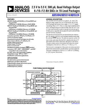 AD5304 Datasheet PDF Analog Devices