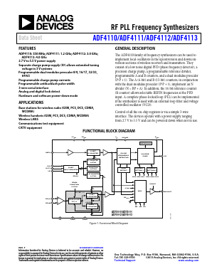 ADF4112BRU-REEL7 Datasheet PDF Analog Devices