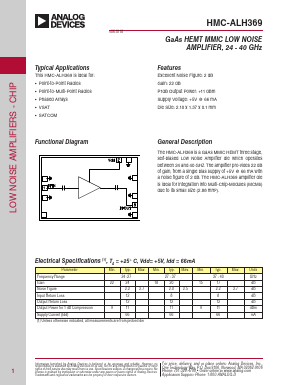 HMC-ALH369 Datasheet PDF Analog Devices