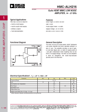 HMC-ALH216 Datasheet PDF Analog Devices