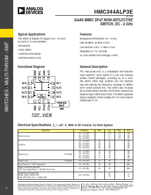 HMC344ALP3E Datasheet PDF Analog Devices