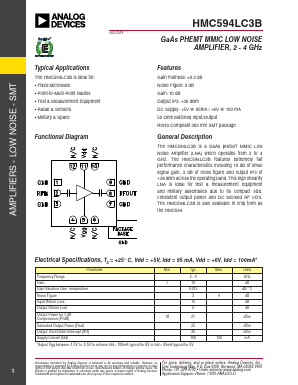 HMC594LC3B Datasheet PDF Analog Devices