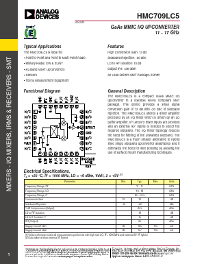 HMC709LC5 Datasheet PDF Analog Devices
