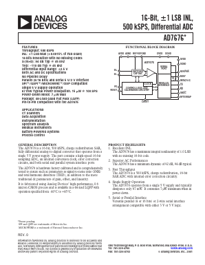 AD7676 Datasheet PDF Analog Devices