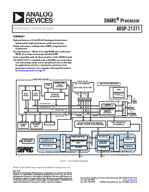 ADSP-21371 Datasheet PDF Analog Devices