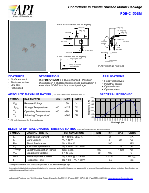 PDB-C150SM Datasheet PDF Advanced Photonix, Inc.