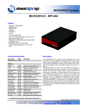 MPC40A Datasheet PDF ADL Embedded Solutions