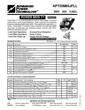 APT50M65JFLL Datasheet PDF Advanced Power Technology