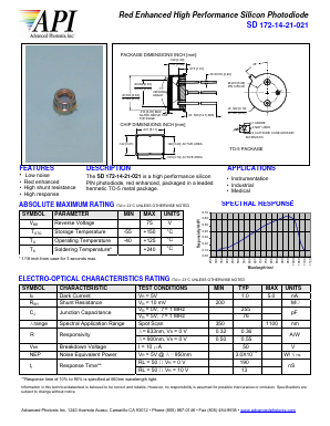 SD172-14-21-021 Datasheet PDF Advanced Photonix, Inc.
