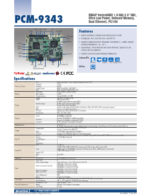 PCM-9343 Datasheet PDF Advantech Co., Ltd.