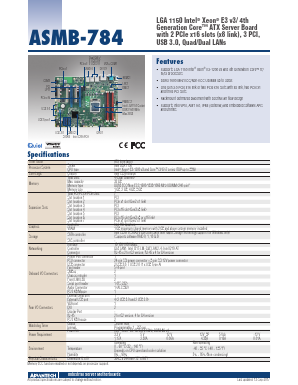 ASMB-784 Datasheet PDF Advantech Co., Ltd.
