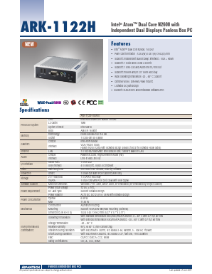 ARK-1122H-S6A1E Datasheet PDF Advantech Co., Ltd.