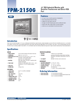 FPM-2150G-R3AE Datasheet PDF Advantech Co., Ltd.