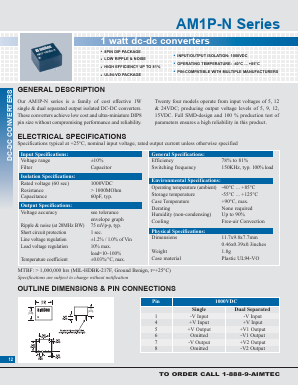 AM1P-0509S-N Datasheet PDF AIMTEC