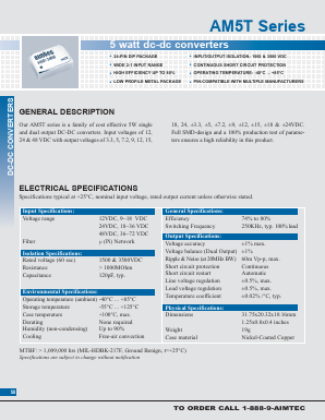 AM5T-1205D Datasheet PDF AIMTEC