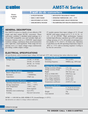 AM5T-1205S-N Datasheet PDF AIMTEC