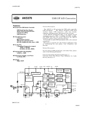 AK5370 Datasheet PDF  Asahi Kasei Microdevices