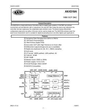 AKD4319A Datasheet PDF  Asahi Kasei Microdevices