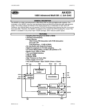 AKD4351 Datasheet PDF  Asahi Kasei Microdevices