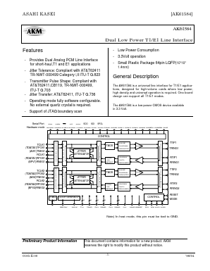 AK61584 Datasheet PDF  Asahi Kasei Microdevices