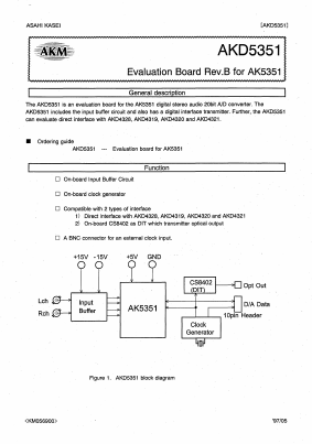 AKD5351 Datasheet PDF  Asahi Kasei Microdevices