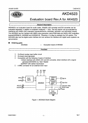 AKD4523 Datasheet PDF  Asahi Kasei Microdevices