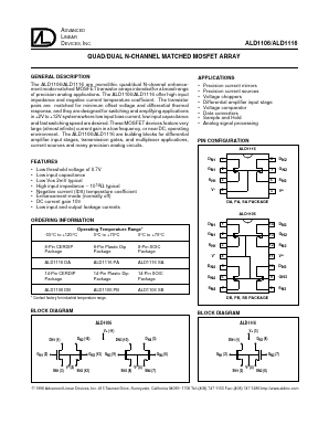 ALD1106SA Datasheet PDF Advanced Linear Devices