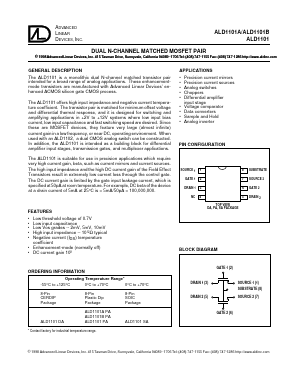 ALD1101PA Datasheet PDF Advanced Linear Devices