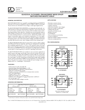 ALD110914 Datasheet PDF Advanced Linear Devices