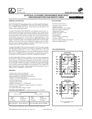 ALD110814 Datasheet PDF Advanced Linear Devices