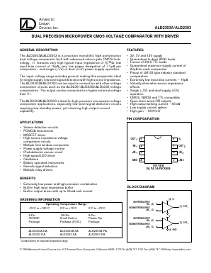 ALD2303PA Datasheet PDF Advanced Linear Devices
