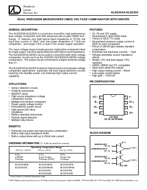 ALD2303SAL Datasheet PDF Advanced Linear Devices