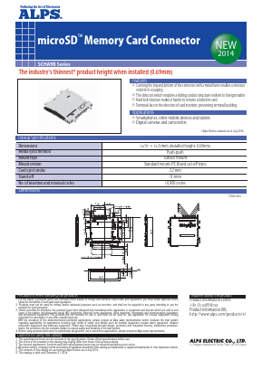 SCHA9B Datasheet PDF ALPS ELECTRIC CO.,LTD.