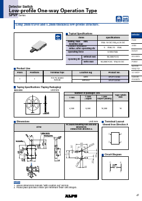 SPVP110100 Datasheet PDF ALPS ELECTRIC CO.,LTD.