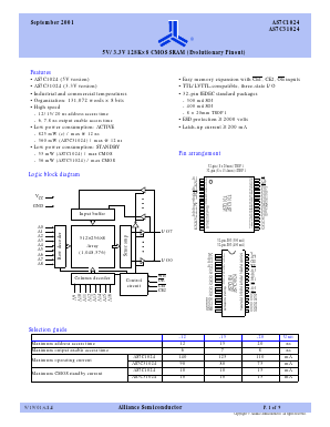 AS7C31024-20TJI Datasheet PDF Alliance Semiconductor