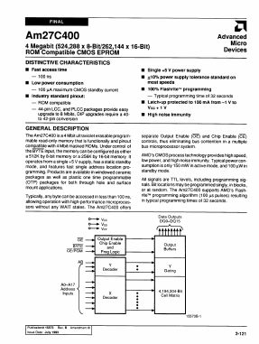 AM27C400-120DC Datasheet PDF Advanced Micro Devices