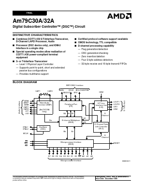 AM79C30A Datasheet PDF Advanced Micro Devices